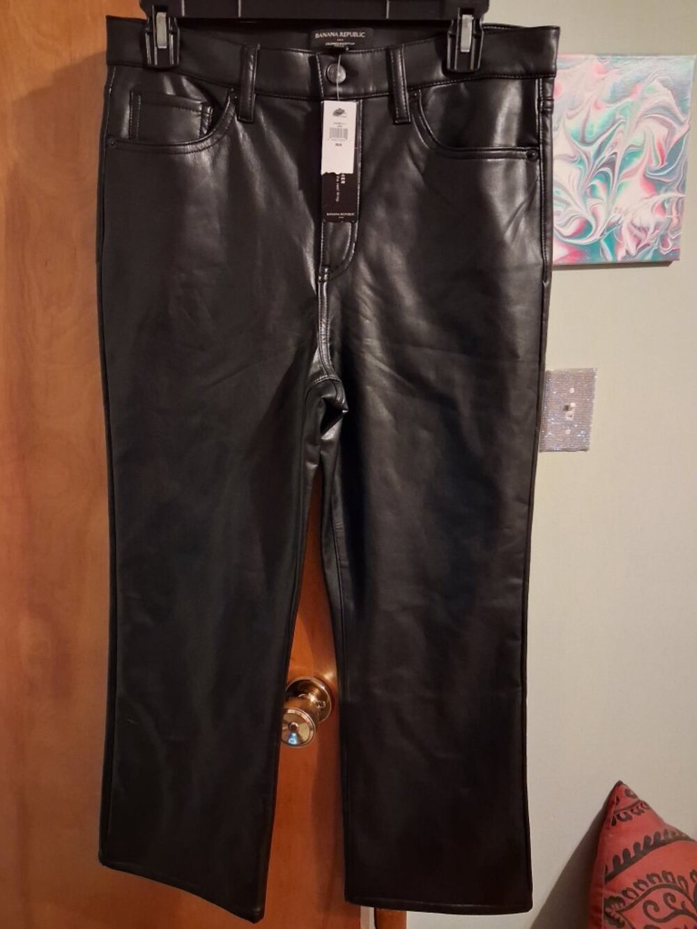 NWT Banana Republic Cropped Faux Leather Pants Size 8